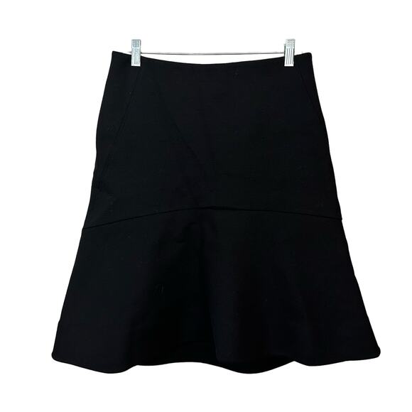 M.M. Lafleur Skirt Womens Size 8 Black Nylon Wool Blend Stretch Thick Lined Zip - Picture 1 of 6